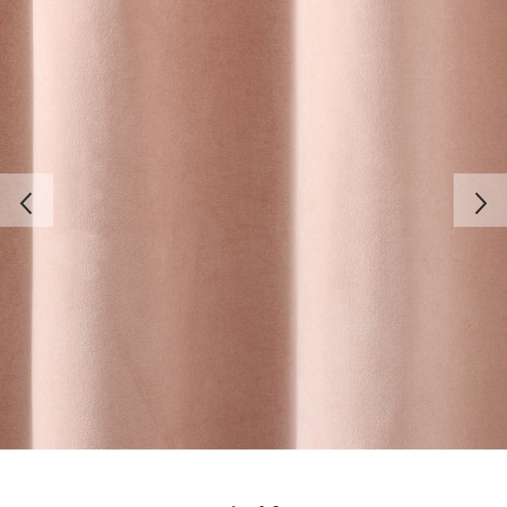 Velvet Twill Blackout Curtain  50" X 108 color blush pale pink cotton - Picture 3 of 7